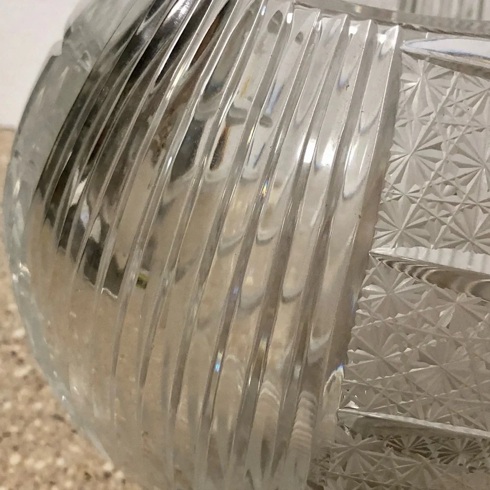 Clear Full Lead Crystal Cut-Glass Decorative Bowl Vase